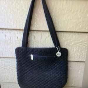 The SAK Crochet Knit Shoulder Bag Purse Black.